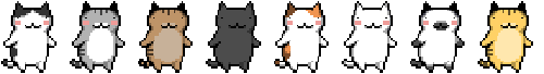 cats dancing in line gif